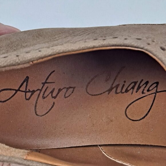 Arturoo Chiang Size 7M Olive Green/Brown Leather Lace Up Wingtip Loafer NWT - Picture 12 of 14